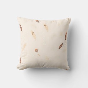 Feathers Luxury Popular Boho Collection Throw Pillow