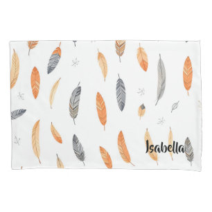 Feathers Luxury Trendy Boho Collection Pillowcase