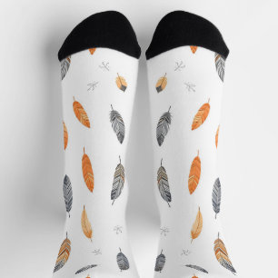 Feathers Luxury Trendy Boho Collection Socks