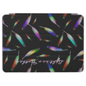 Feathers muilt-colored pink blue purple green soft iPad air cover (Horizontal)