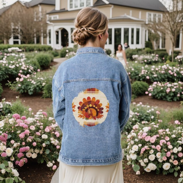 Feathers of Fall Denim Jacket (Wedding Back)