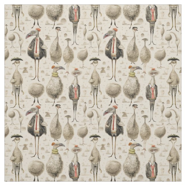 Feathers of Fancy: Whimsy Ostrich Fabric (Swatch)