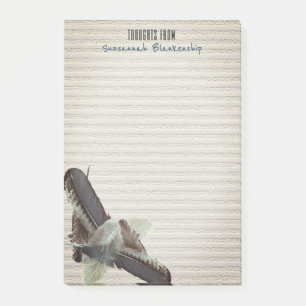 Feathers Over Textured Background Custom Post-it Notes