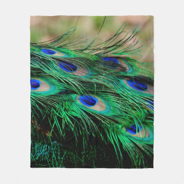 Feathers peacock feathers fleece blanket (Front)