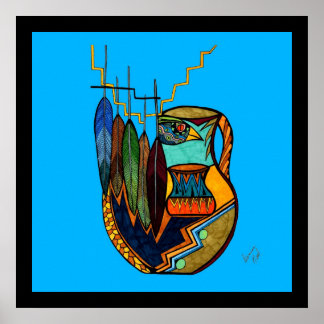 Feathers & Pot Spirit Reproduction Poster