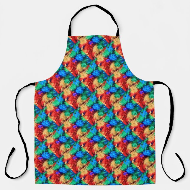 Feathers Rainbow Flag Colours Gay Design GLBTQ Apron (Front)