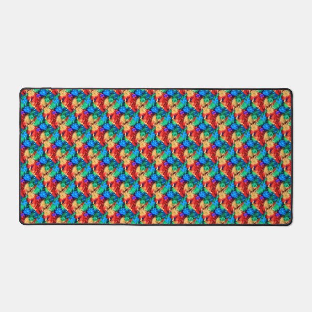 Feathers Rainbow Flag Colours Gay Design GLBTQ Desk Mat (Front)