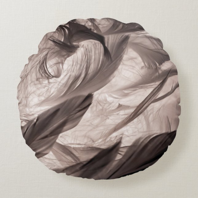 Feathers Round Pillow (Front)