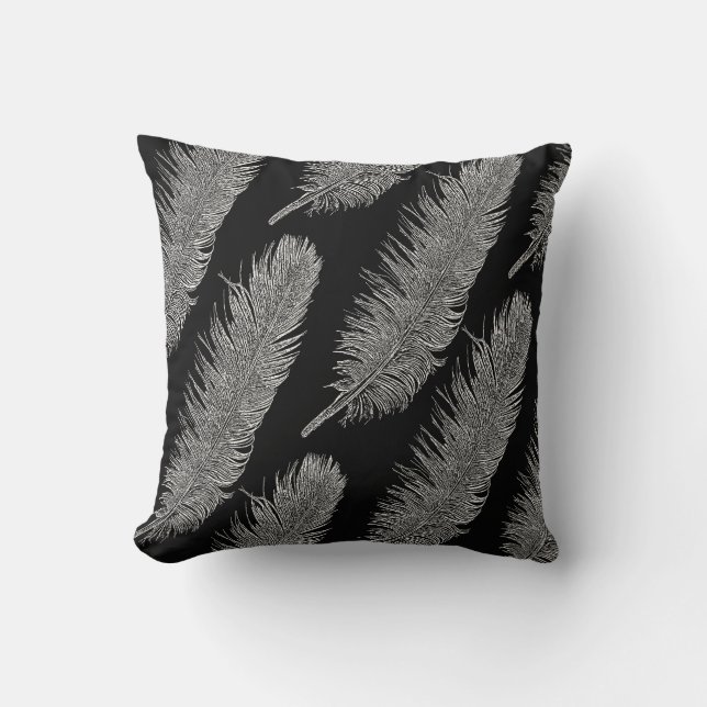 Feathers Throw Pillow (Front)