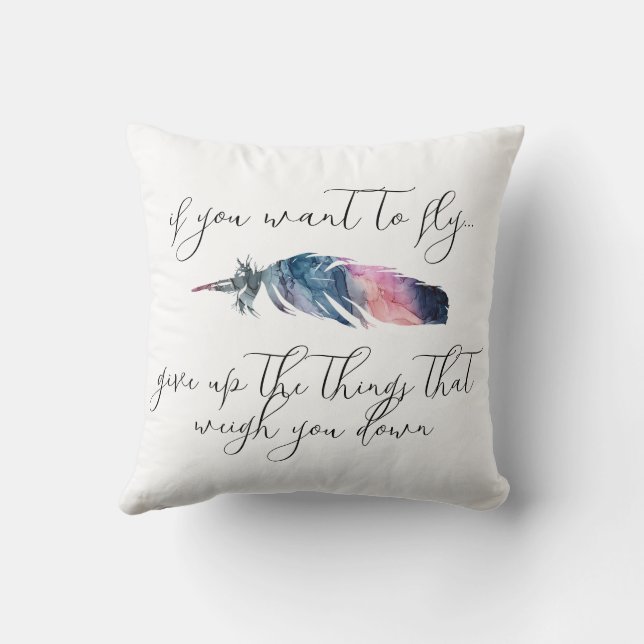 "Feathers" Throw Pillow (Back)