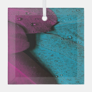 FEATHERS WET  GLASS ORNAMENT