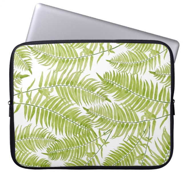 Feathery Fern on a Laptop Sleeve (Front)