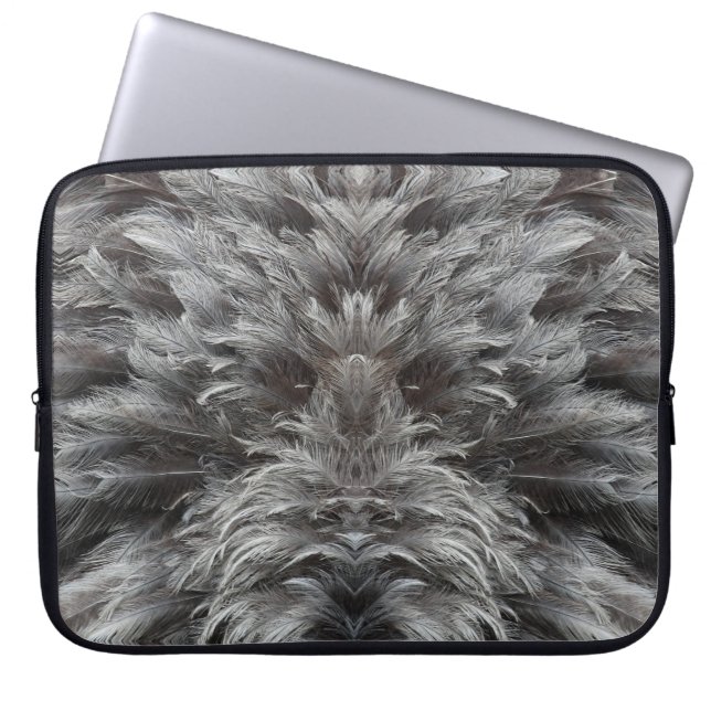 Feathery furry fluff laptop sleeve (Front)