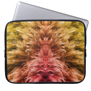 Feathery furry fluff look sunset orange gold gradi laptop sleeve