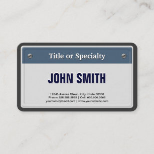 Featured and Cool Car License Plate Business Card