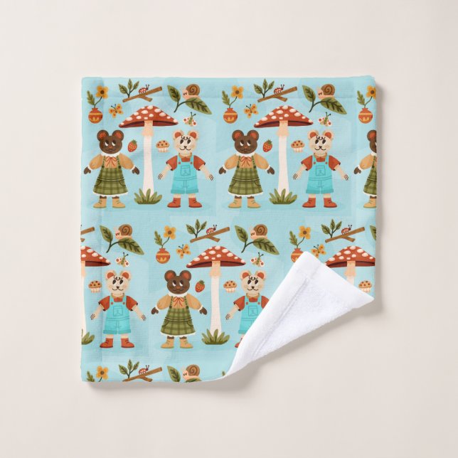 Featuring cartoon animals dressed in clothes (Gant de toilette)