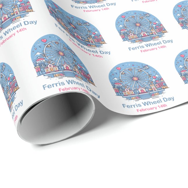 Feb 14th Ferris Wheel Day Wrapping Paper (Roll Corner)