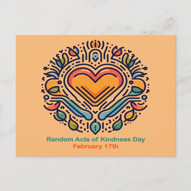 Feb 17th Random Acts of Kindness Day Postcard (Front)