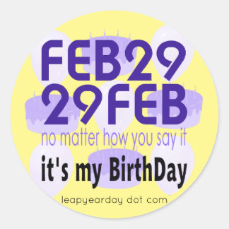 FEB 29 FEB CLASSIC ROUND STICKER