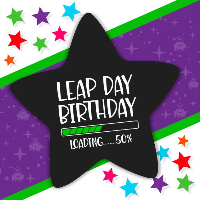 Feb 29th Leap Day Birthday 50% Loading Leap Year Star Sticker (Creator Uploaded)