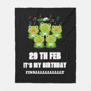 Feb 29th Leap Day ,it's my birthday leap year 2024 Fleece Blanket