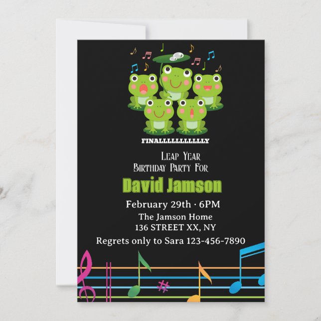 Feb 29th Leap Day ,it's my birthday leap year born Invitation (Front)