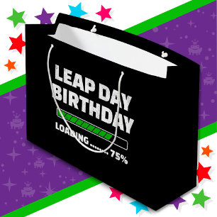 Feb 29th Leap Year Birthday 75% Loading Leap Day Large Gift Bag