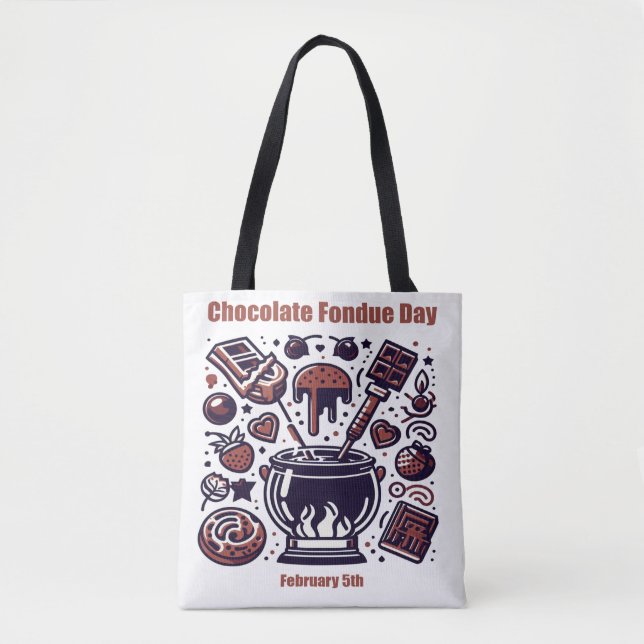 Feb 5th - Chocolate Fondue Day Tote Bag (Front)