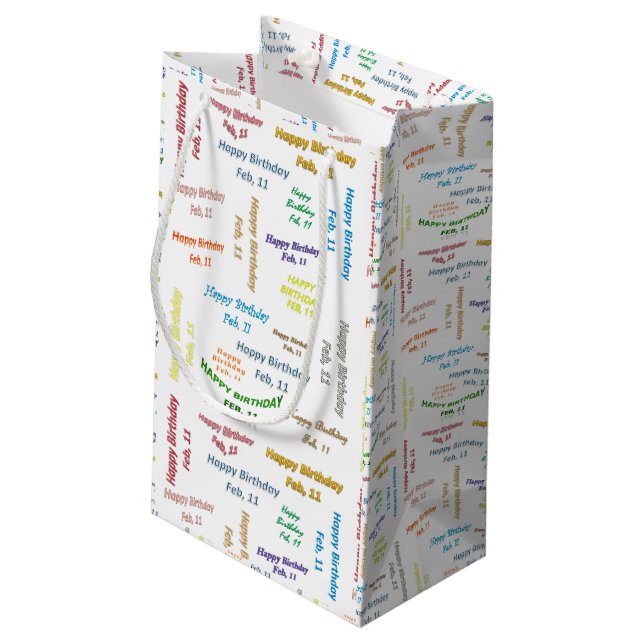 February, 11 Birthday Gift Bag (Back Angled)
