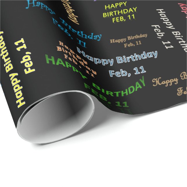 February, 11 Birthday Gift Wrapping Paper (Roll Corner)
