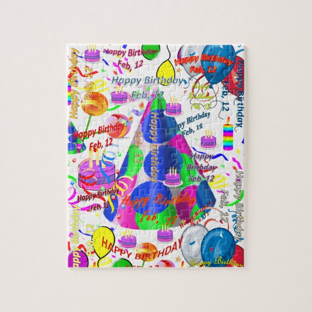 February, 12 Birthday Jigsaw Puzzle (Vertical)