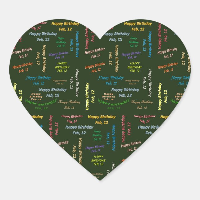 February, 12 Birthday Sticker (Front)