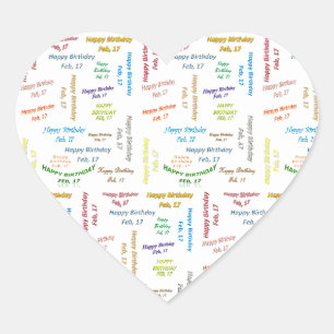 February, 17 Birthday Sticker