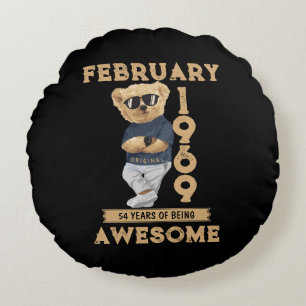 February 1969 54 Years Of Being Awesome Round Pillow
