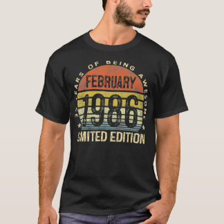 February 1986 Limited Edition 35th Birthday 35 Yea T-Shirt
