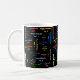 February, 1 Birthday Mug