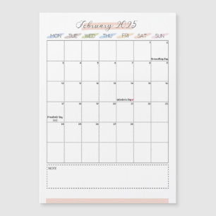 February 2025 Magnetic Calendar