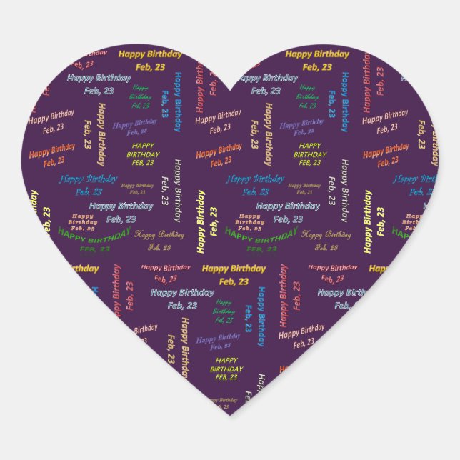February, 23 Birthday Sticker (Front)