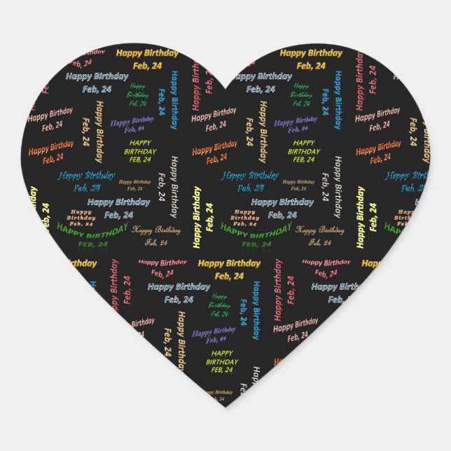 February, 24 Birthday Sticker (Front)