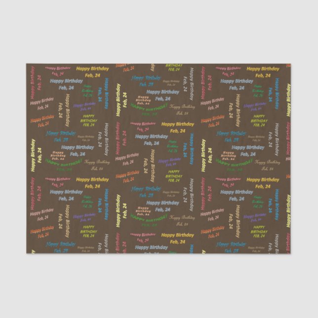 February, 24 Birthday Tissue Paper (Front)