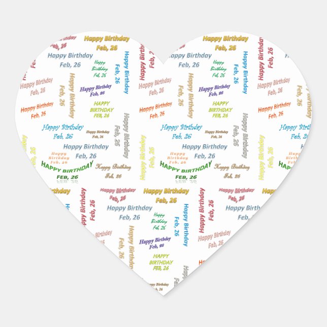 February, 26 Birthday Sticker (Front)
