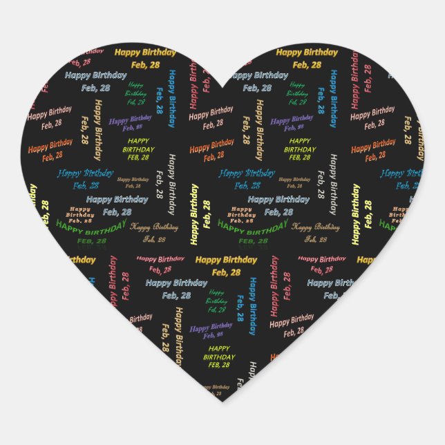 February, 28 Birthday Sticker (Front)