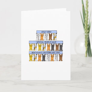February 29th Birthday, Cartoon Cats Card