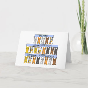 February 29th Birthday Cats Card