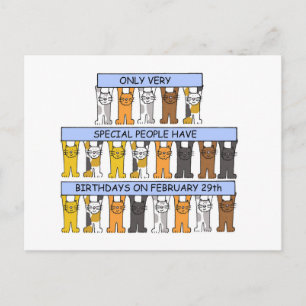 February 29th Birthdays Celebrated by Cats. Postcard