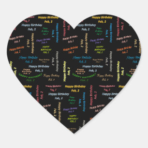 February, 2 Birthday Sticker