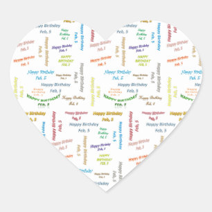 February, 5 Birthday Sticker