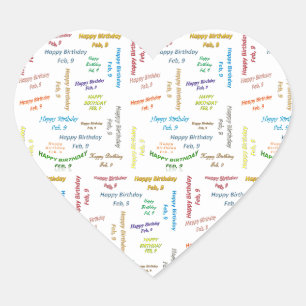 February, 9 Birthday Sticker