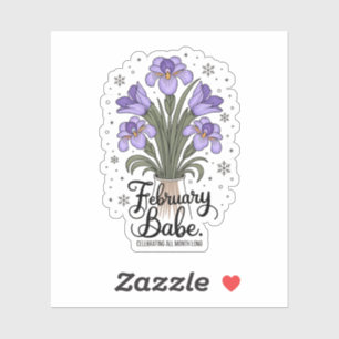February Babe Birthday Violet & Iris Flower