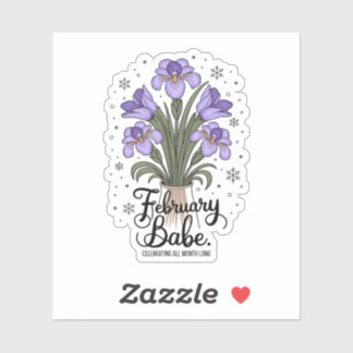 February Babe Birthday Violet & Iris Flower